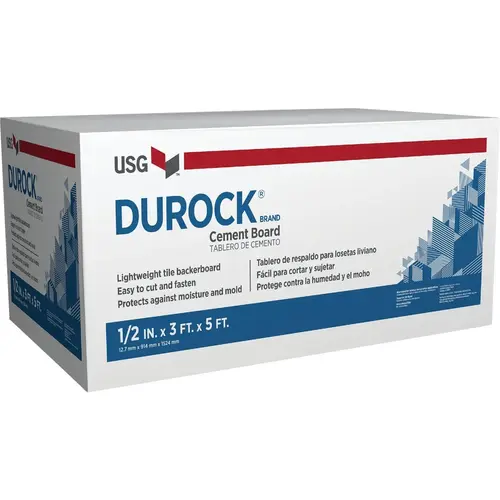 1/2 In. x 3 Ft. x 5 Ft. Interior/Exterior Cement Board 1/2 In. x 3 Ft. x 5 Ft. Interior/Exterior Cement Board
