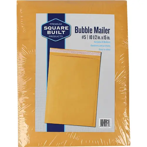 10.5 In. x 15 In. #5 Bubble Mailer - pack of 5 10.5 In. x 15 In. #5 Bubble Mailer - pack of 5