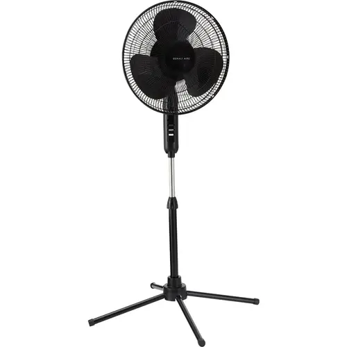 16 In. 3-Speed Black Oscillating Pedestal Fan 16 In. 3-Speed Black Oscillating Pedestal Fan