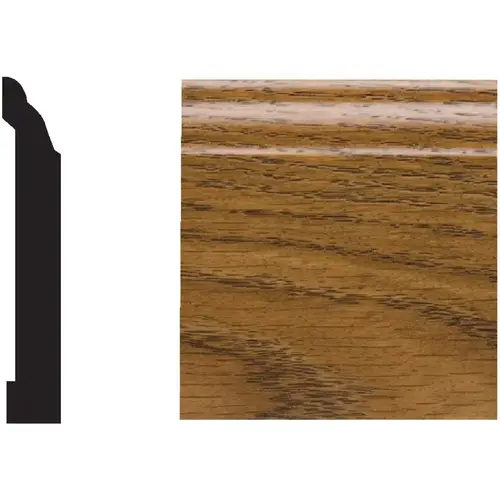 9/16 In. W. x 3-1/4 In. H. x 8 Ft. L. Highland Oak PVC Interior Colonial Base Molding 9/16 In. W. x 3-1/4 In. H. x 8 Ft. L. Highland Oak PVC Interior Colonial Base Molding