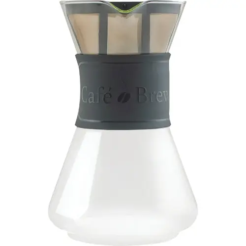 Cafe Brew 8 Cup Glass Pour-Over Coffee Maker Black Cafe Brew 8 Cup Glass Pour-Over Coffee Maker Black