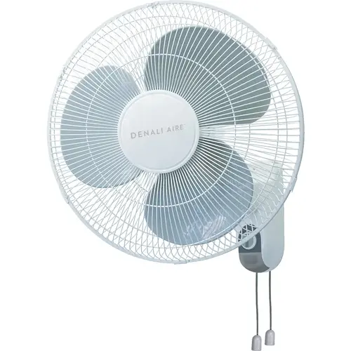 16 In. 3-Speed Oscillating Wall Fan White 16 In. 3-Speed Oscillating Wall Fan White