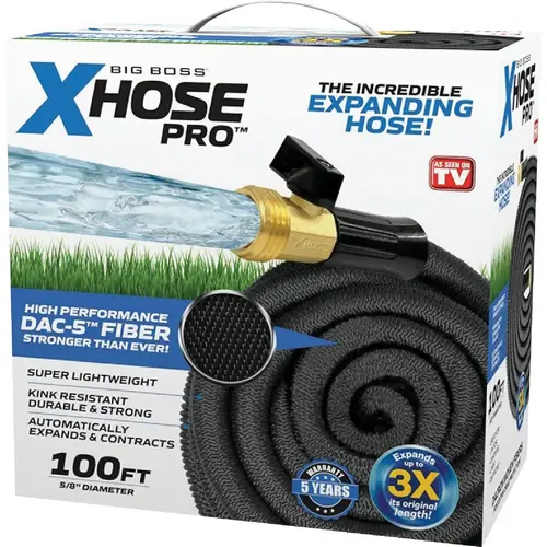 XHose Pro 5/8 In. Dia. X 100 Ft. L. Expandable Hose Black XHose Pro 5/8 In. Dia. X 100 Ft. L. Expandable Hose Black
