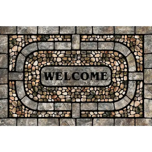 23 In. x 35 In. Gray Garden Pebbles Door Mat 23 In. x 35 In. Gray Garden Pebbles Door Mat