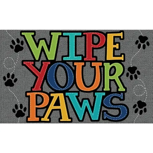 18 In. x 30 In. Wipe Paw Stitch Door Mat Gray 18 In. x 30 In. Wipe Paw Stitch Door Mat Gray