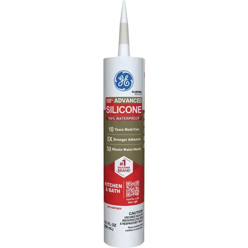 Advanced Silicone Kitchen & Bath Sealant, Almond, 10.1 Oz. Cartrid Advanced Silicone Kitchen & Bath Sealant, Almond, 10.1 Oz. Cartrid