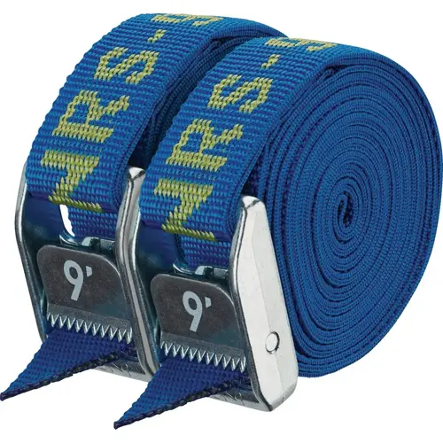 1 In. x 9 Ft. Iconic Blue Heavy Duty Tie-Down Strap - pack of 2 1 In. x 9 Ft. Iconic Blue Heavy Duty Tie-Down Strap - pack of 2