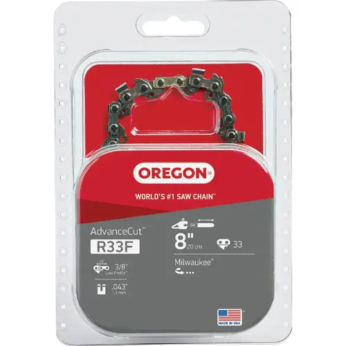 R33F Polesaw Chain for 8 in. Bar - 33 Drive Links - fits Milwaukee R33F Polesaw Chain for 8 in. Bar - 33 Drive Links - fits Milwaukee