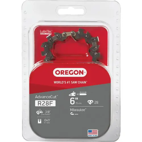 R28F Polesaw Chain for 6 in. Bar - 28 Drive Links - fits Remington, Milwaukee and Craftsman R28F Polesaw Chain for 6 in. Bar - 28 Drive Links - fits Remington, Milwaukee and Craftsman