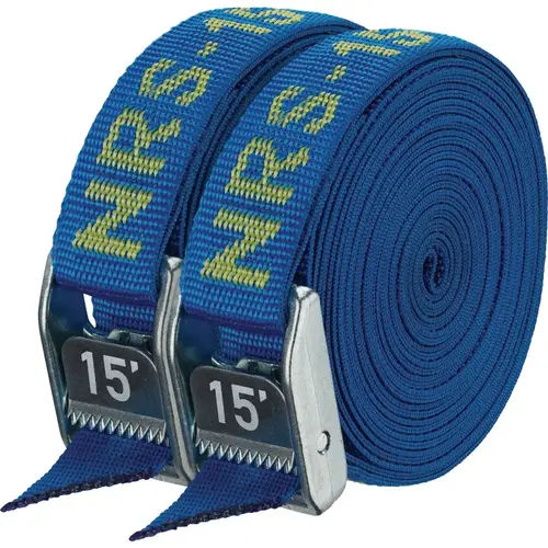 1 In. x 15 Ft. Iconic Blue Heavy Duty Tie-Down Strap - pack of 2 1 In. x 15 Ft. Iconic Blue Heavy Duty Tie-Down Strap - pack of 2
