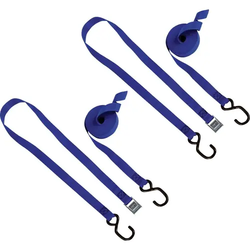 1 in x 14 Ft. Iconic Blue Heavy Duty J-Hook Tie-Down Strap - pack of 2 1 in x 14 Ft. Iconic Blue Heavy Duty J-Hook Tie-Down Strap - pack of 2