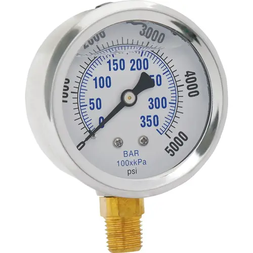 2.5 In. 5000 PSI Glycerine Filled Pressure Gauge 2.5 In. 5000 PSI Glycerine Filled Pressure Gauge