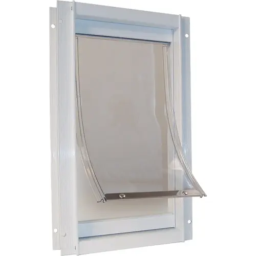 15 In. x 20 In. Super Large Aluminum White Pet Door 15 In. x 20 In. Super Large Aluminum White Pet Door