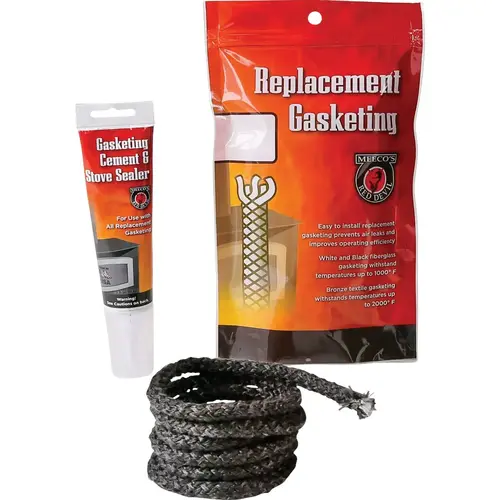 Gasketing Cement/Stove Sealer and 5/8 In. x 6 Ft. Replacement Rope Gasket Kit Black Gasketing Cement/Stove Sealer and 5/8 In. x 6 Ft. Replacement Rope Gasket Kit Black