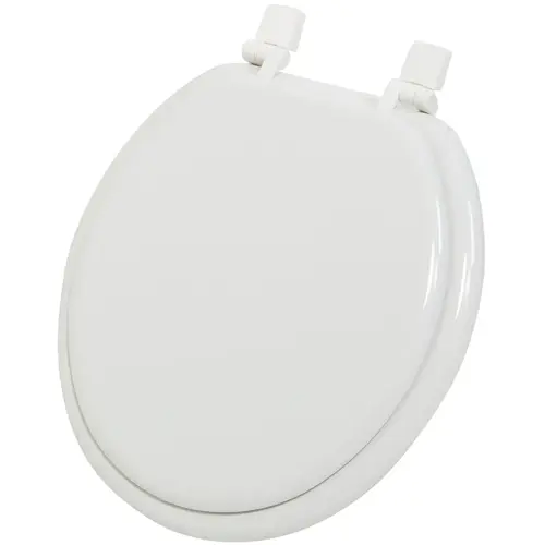 Round Closed Front White Wood Toilet Seat Round Closed Front White Wood Toilet Seat