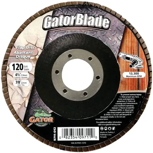 4-1/2 In. x 7/8 In. 120-Grit Type 29 Angle Grinder Flap Disc 4-1/2 In. x 7/8 In. 120-Grit Type 29 Angle Grinder Flap Disc