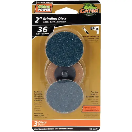 Gator Surface 2 In. 36 Grit Grinding Surface Conditioning Sanding Disc - pack of 3 Gator Surface 2 In. 36 Grit Grinding Surface Conditioning Sanding Disc - pack of 3