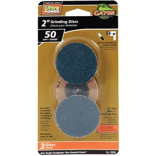 Gator Surface 2 In. 50 Grit Grinding Surface Conditioning Sanding Disc - pack of 3 Gator Surface 2 In. 50 Grit Grinding Surface Conditioning Sanding Disc - pack of 3