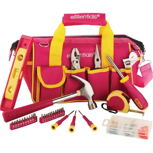 Around-the-House Homeowner's Tool Set with Pink Tool Bag (32-Piece) Around-the-House Homeowner's Tool Set with Pink Tool Bag (32-Piece)