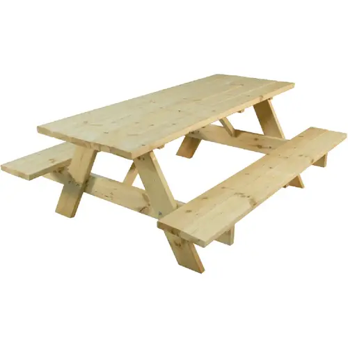 6 Ft. Natural Untreated Picnic Table with Benches 6 Ft. Natural Untreated Picnic Table with Benches