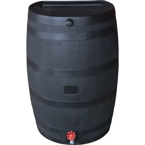 ECO 50 Gal. Black Recycled Polyethylene Rain Barrel ECO 50 Gal. Black Recycled Polyethylene Rain Barrel
