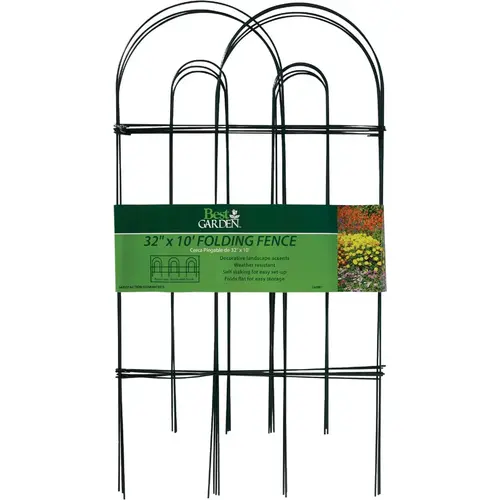 10 Ft. Powder-Coated Green Wire Folding Fence 10 Ft. Powder-Coated Green Wire Folding Fence