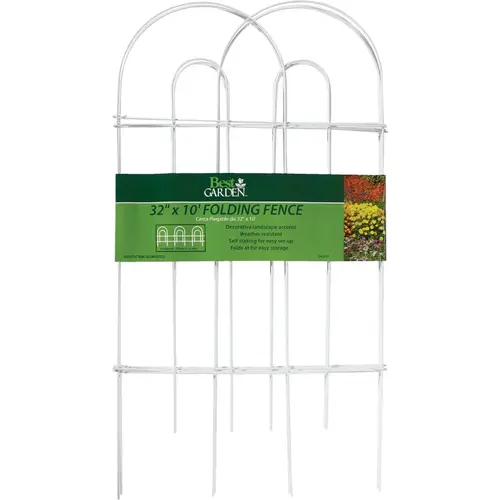 10 Ft. Powder-Coated White Wire Folding Fence 10 Ft. Powder-Coated White Wire Folding Fence