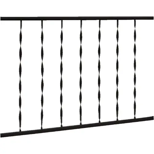 Windsor 32 In. H. x 6 Ft. L. Wrought Iron Railing Black Windsor 32 In. H. x 6 Ft. L. Wrought Iron Railing Black