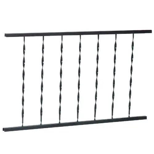Windsor 32 In. H x 4 Ft. L. Wrought Iron Railing Black Windsor 32 In. H x 4 Ft. L. Wrought Iron Railing Black