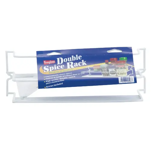 White Double Shelf Spice Rack White Double Shelf Spice Rack