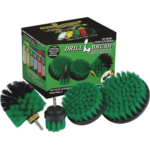 Kitchen Medium Green Drill Brush (4 Piece) Kitchen Medium Green Drill Brush (4 Piece)