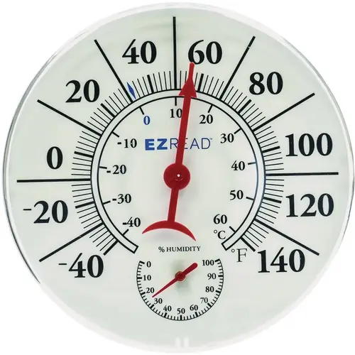 EZRead 8 In. Dial Thermometer with Hygrometer EZRead 8 In. Dial Thermometer with Hygrometer