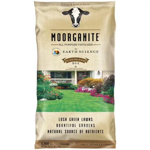 Moorganite 25 Lb. 2500 Sq. Ft. 5-1-1 Natural Lawn & Garden Fertilizer Moorganite 25 Lb. 2500 Sq. Ft. 5-1-1 Natural Lawn & Garden Fertilizer