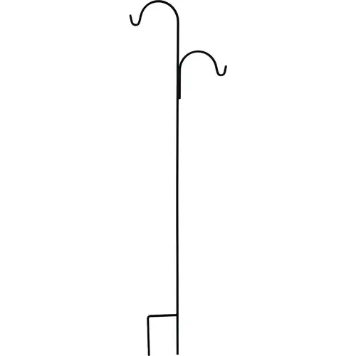 90 In. Matte Black Square Steel Offset Shepherd Hook 90 In. Matte Black Square Steel Offset Shepherd Hook