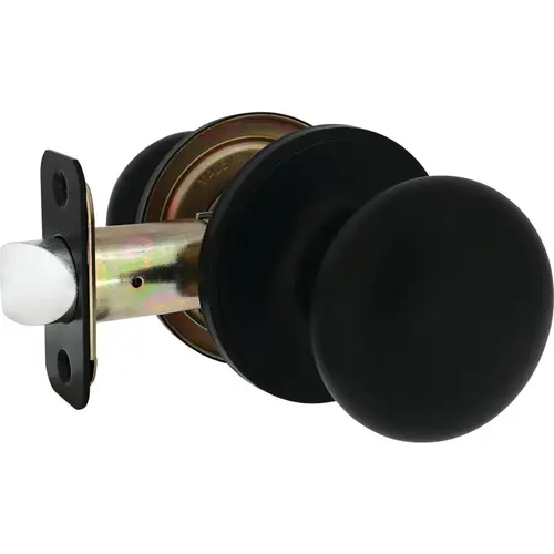 Matte Black Half Round Passage Knob Matte Black Half Round Passage Knob