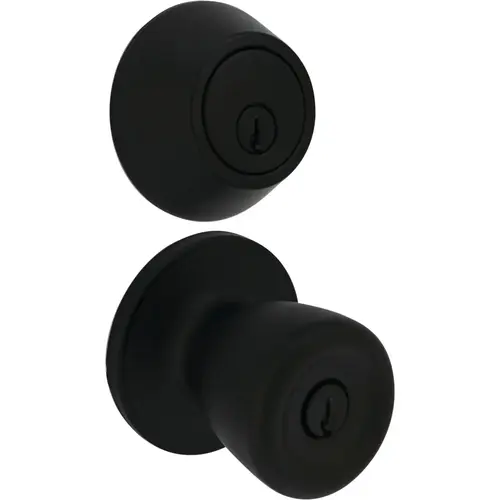 Matte Black Tulip Deadbolt & Door Knob Entry Combo - pack of 2 Matte Black Tulip Deadbolt & Door Knob Entry Combo - pack of 2