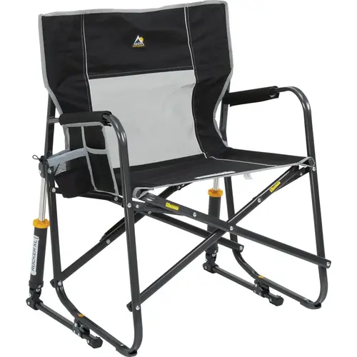 Freestyle Black PVC-Backed Polyester Powder-Coated Steel XL Folding Rocker Freestyle Black PVC-Backed Polyester Powder-Coated Steel XL Folding Rocker