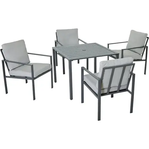 5-Piece Steel Frame Cushioned Dining Set 5-Piece Steel Frame Cushioned Dining Set