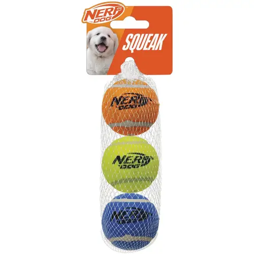 2 In. Squeak Tennis Ball Multicolor - pack of 3 2 In. Squeak Tennis Ball Multicolor - pack of 3