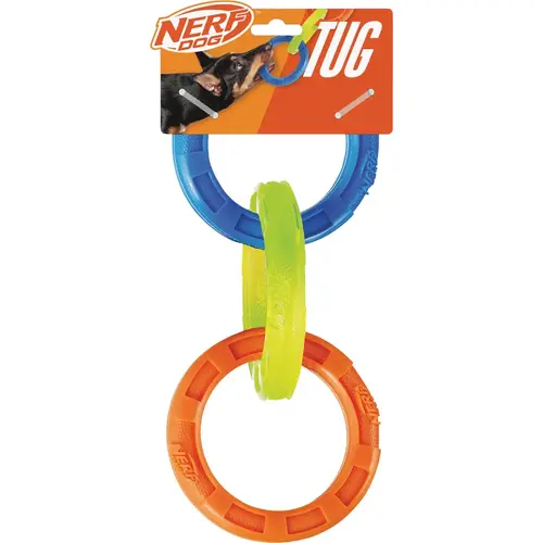 10.5 In. TPR 3-Ring Tug Dog Toy Multicolor 10.5 In. TPR 3-Ring Tug Dog Toy Multicolor