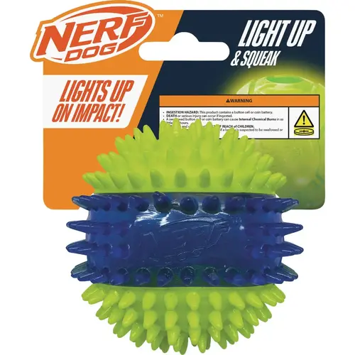 2.7 In. Translucent TPR 3-Part Spike LED & Squeak Ball 2.7 In. Translucent TPR 3-Part Spike LED & Squeak Ball