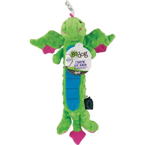 Dragons Large Green Skinny Squeaky Plush Dog Toy Dragons Large Green Skinny Squeaky Plush Dog Toy