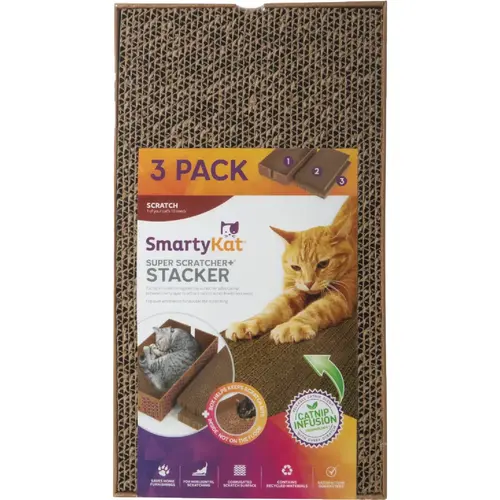 Super Scratcher+ Cat Scratcher with Catnip Infusion Technology - pack of 3 Super Scratcher+ Cat Scratcher with Catnip Infusion Technology - pack of 3