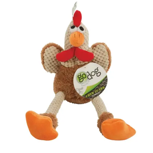 Checkers Small Brown Skinny Rooster Squeaky Plush Dog Toy Checkers Small Brown Skinny Rooster Squeaky Plush Dog Toy