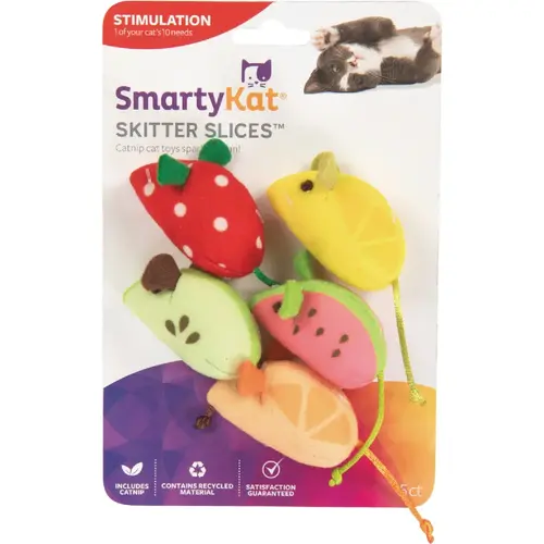 Skitter Slices Plush Catnip Mice Cat Toy - pack of 5 Skitter Slices Plush Catnip Mice Cat Toy - pack of 5