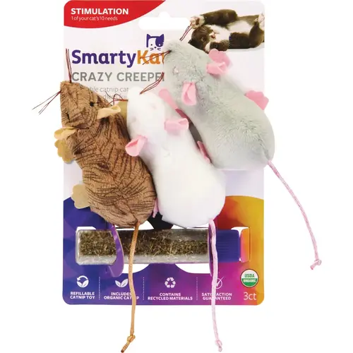 Crazy Creepers Refillable Catnip Filled Cat Toy - pack of 3 Crazy Creepers Refillable Catnip Filled Cat Toy - pack of 3