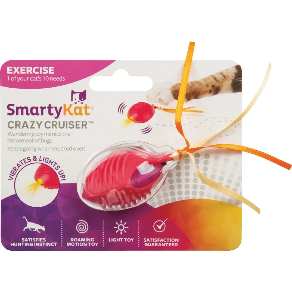 SmartyKat Crazy Cruiser Rumble Bug Electronic Motion Cat Toy 10067-99997-024 SmartyKat Crazy Cruiser Rumble Bug Electronic Motion Cat Toy 10067-99997-024
