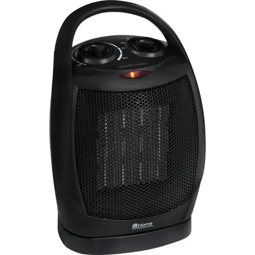 1550W 120V Oscillating Ceramic Space Heater with PTC Black 1550W 120V Oscillating Ceramic Space Heater with PTC Black