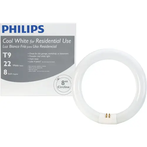 22W 8 In. Cool White T9 4-Pin Circline Fluorescent Tube Light Bulb - pack of 12 22W 8 In. Cool White T9 4-Pin Circline Fluorescent Tube Light Bulb - pack of 12