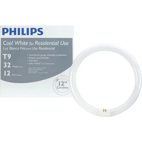 32W 12 In. Cool White T9 4-Pin Circline Fluorescent Tube Light Bulb - pack of 12 32W 12 In. Cool White T9 4-Pin Circline Fluorescent Tube Light Bulb - pack of 12